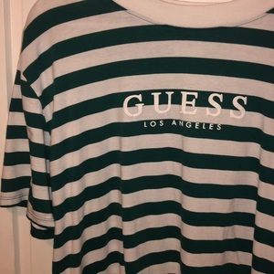 Guess Los Angeles stripped green and white Tee
